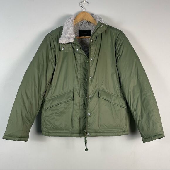J Crew Sherpa-Lined Puffer Jacket Primaloft Size Small Gorpcore - Picture 2 of 15